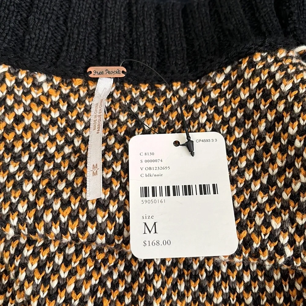 Free People Argyle Swing Chunky Knit Cardigan Dress, Medium - Picture 15 of 16